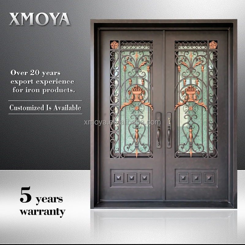 Decorative Metal Custom Steel Security Door Metal Frame Entrance Doors For Houses Exterior Front Entry Wooden, Metal Doors Black
