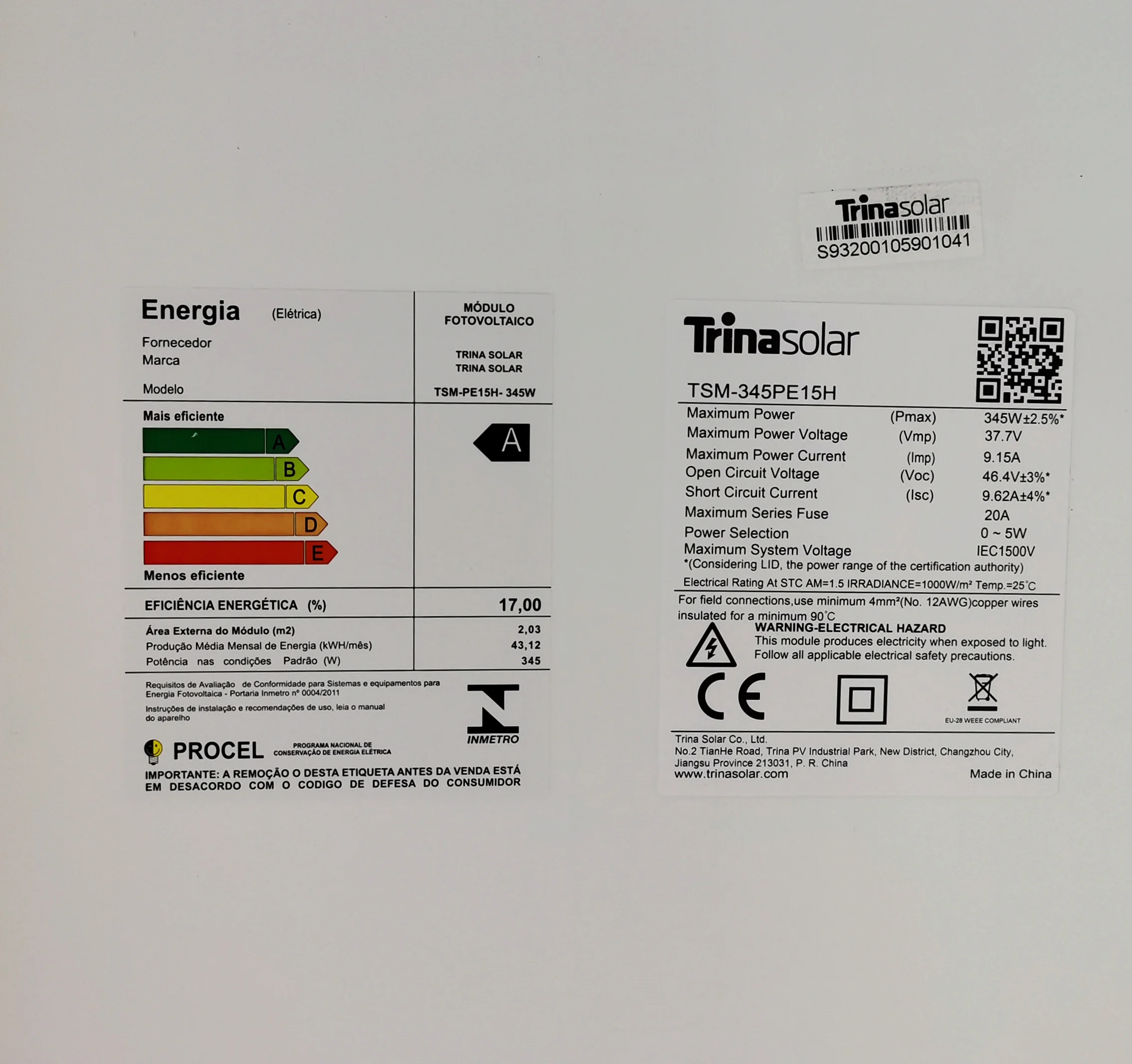Trina Solar Poly PV Solar Panel 340w 345w 350w 355w Half Cell Polycrystalline Solar Panel Module