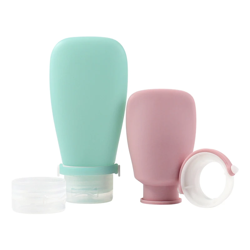 Reusable Portable Plastic Small Empty 90ml 4 in 1 Silicone Travel Size Shampoo Lotion Container Dispenser Bottle Kit Set Bottles