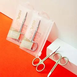 Wholesale High Quality Durable Stainless Steel  Silver Curve Eyebrow Scissors Makeup Tools