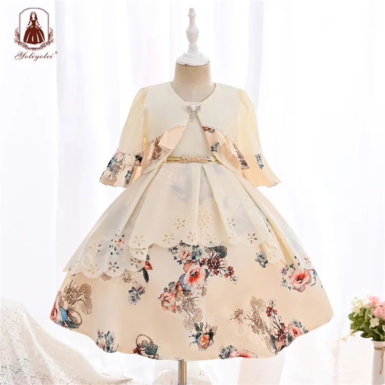 Модная детская одежда Yoliyolei летняя элегантная юбка без рукавов с круглым вырезом многослойные белые платья милое детское платье для девочек