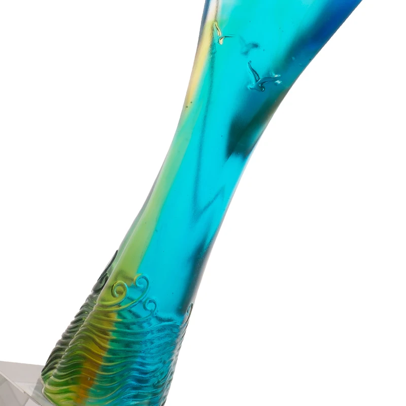 Jadevertu liuli surfing award trophy windsurfing event crystal plaque award sailing trophy custom for advanced worker