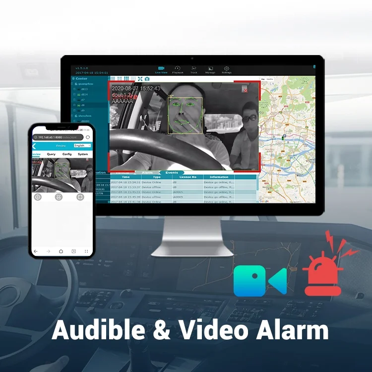 STONKAM WIFI 4G ADAS DMS driver status fatigue monitoring system for fleet management