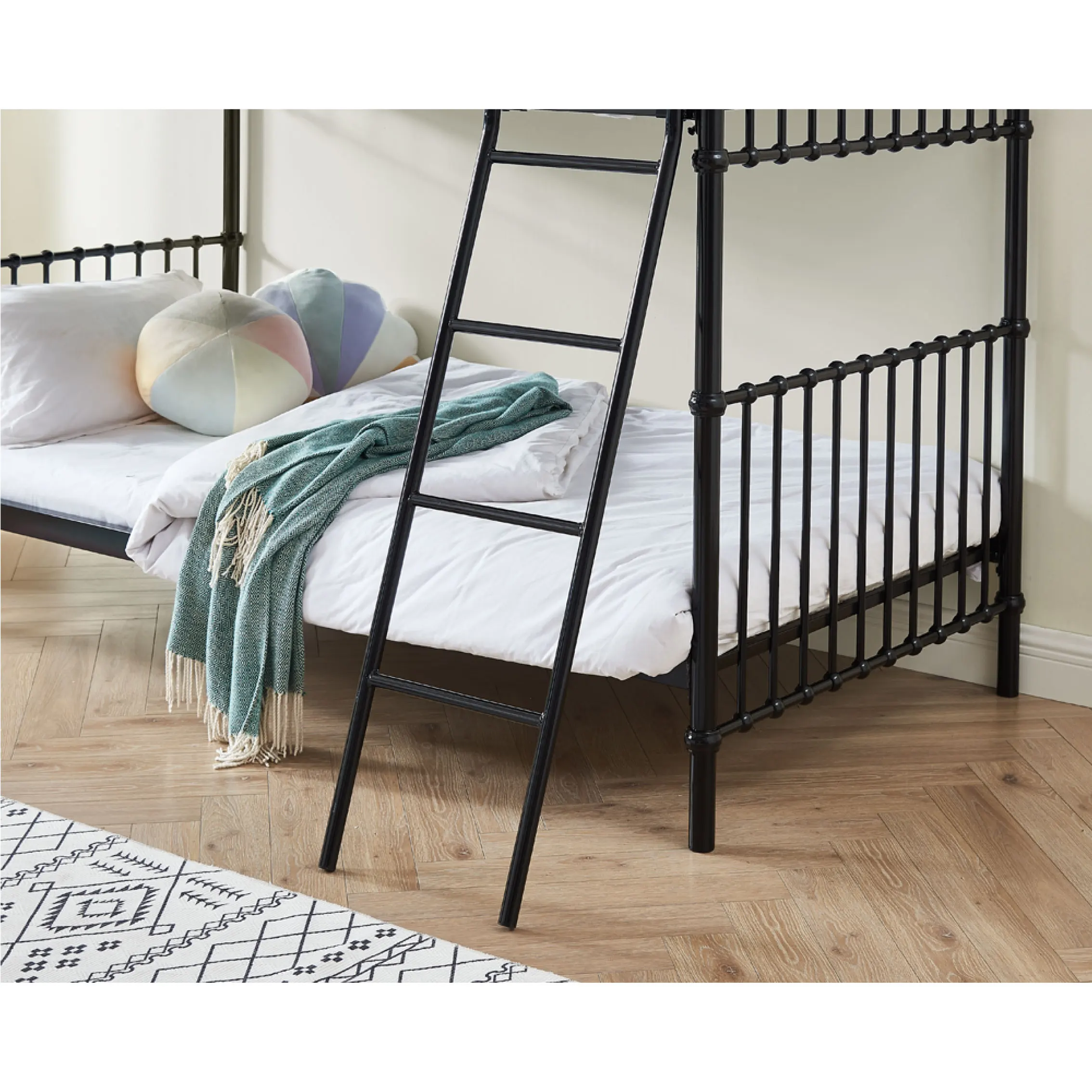 High quality Modern School dormitory bedroom  Kids students boys girls Double size White black Wrought iron Metal Bunk bed