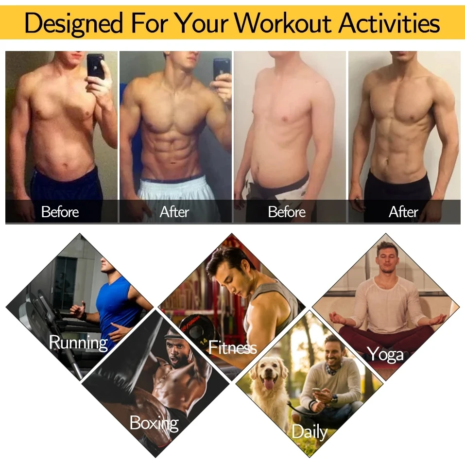 Sauna Sweat Jacket Suit Men Compression Vest Body Shaper Tummy Control Waist Trainer Slimming Hot Neoprene Thermo Weight Loss