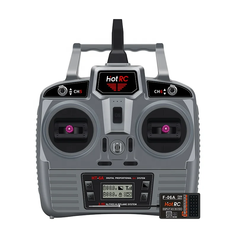 HTORC HT-6A 2 4G 6-дюймовый контроллер передатчик приемник радиосистемы для вертолета с фиксированным крылом дрона самолета SU27 KT плата