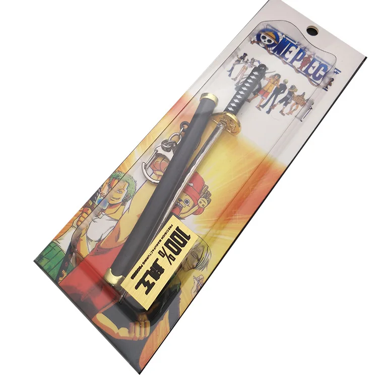 Cross-Border Amazons Hot Sale Roronoa Zoro Japanese Anime Scabbard Weapon Model Keychain One Piece Zinc Alloy Key Ring