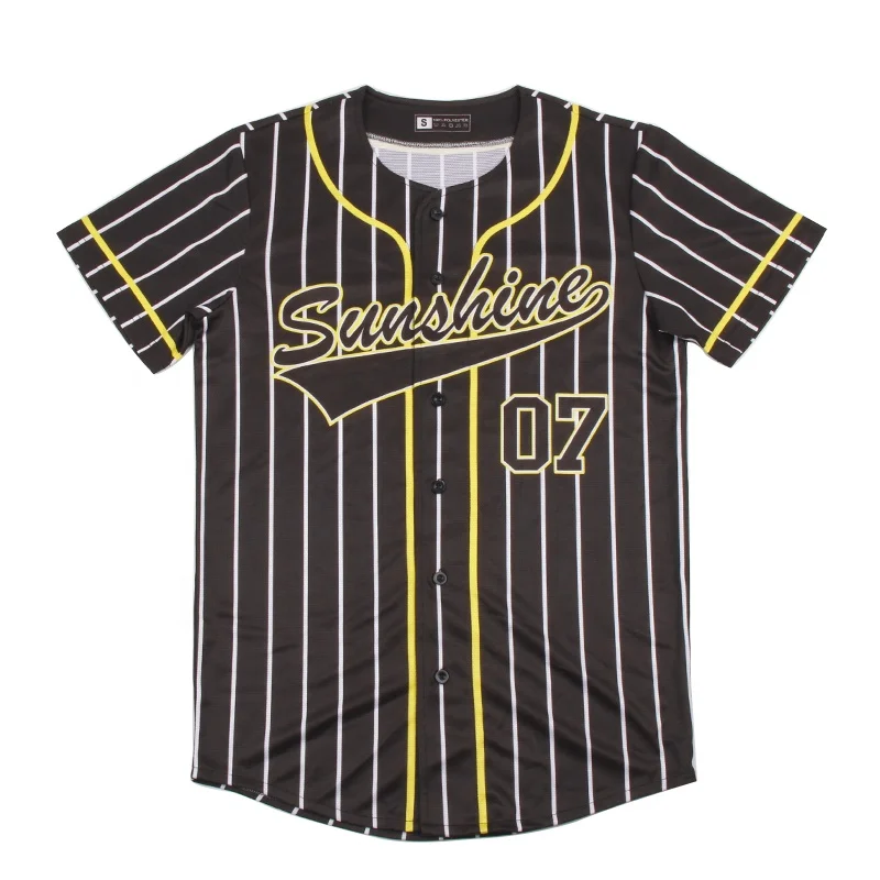 Sport Baseball Buttoned Jerseys Digital Printing Sublimation Softball Jerseys Men Women Mesh Plain Blank /Stripe Baseball Jersey