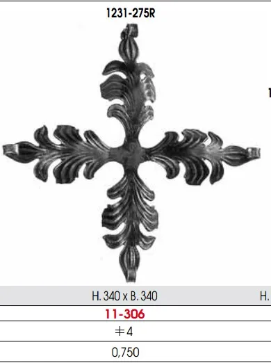 Manufacturer Wrought Iron Stamped Leaves for Staircase Fence Railings