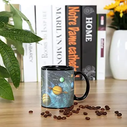 Custom Porcelain Ceramic Magic Solar System Heat Sensitive Cute Coffee Cup - 12 oz Ceramic Mug Color Changing Mugs