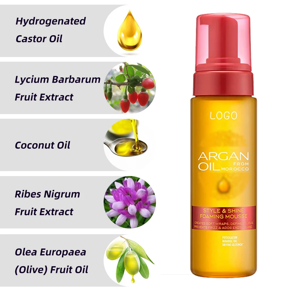 Fast Shipping Argan Oil Style & Shine Foam Mousse Nourishing Long-Lasting Hold Hair Styling Mousse