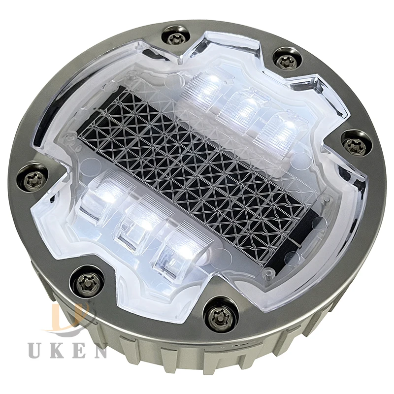 plastic vial with solar panel airport runway solar power system led cat eye traffic lighting aluminum reflective road stud big