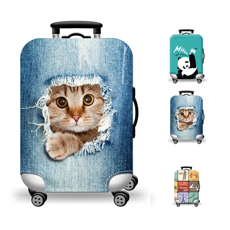 Custom Personalized Waterproof Travel Luggage Cover Protector Polyester Fabrics Elastic Luggage Covers Suitcase Cover