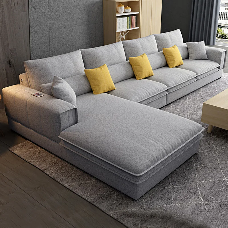Nordic Luxury Technology cloth corner fabric sofa set furniture Lounge living room sofas sectional Velvet modern l shaped sofa
