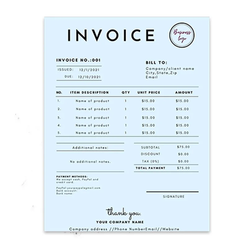 Factory Sale Customized Carbonless Receipt Book Printing 2/3/4 part paper carbonless order forms