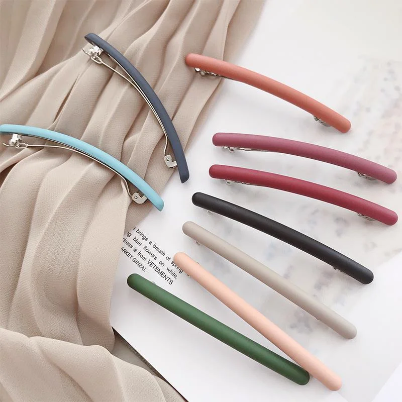 Spring Korean Long Barrettes for Women Fashion Thin Acrylic Hair Pins Female Colorful Hair Clips