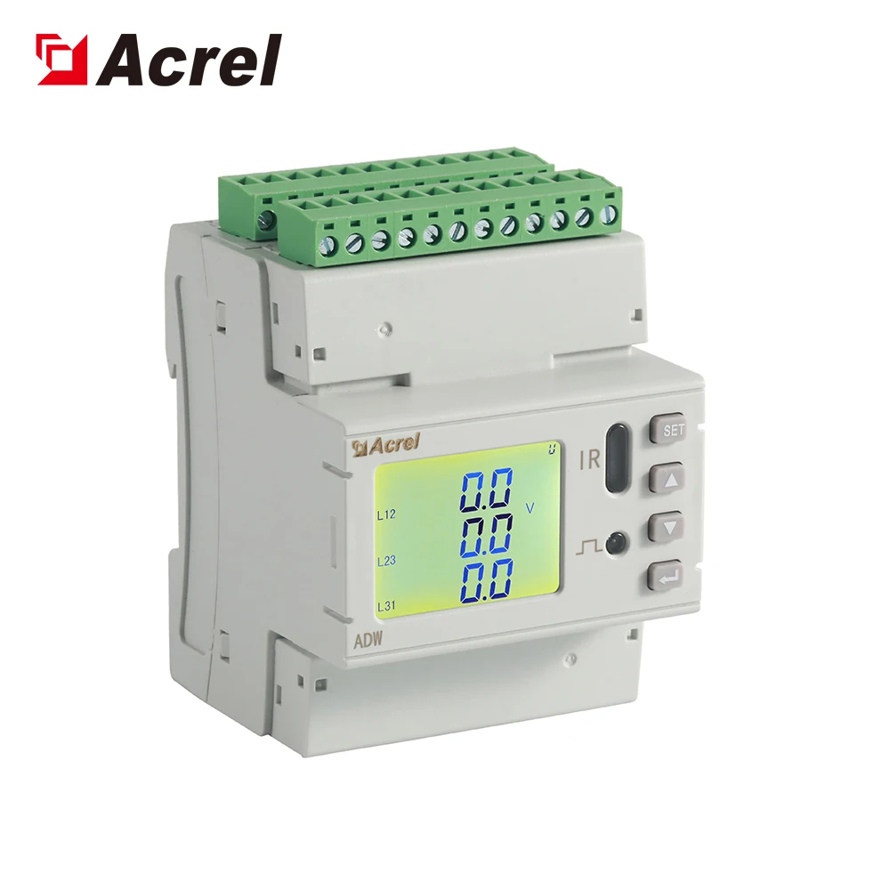 ACREL ADW210-D10-4S LCD display din rail multi circuit kwh meter multi loop three phase power analyzer with RS485