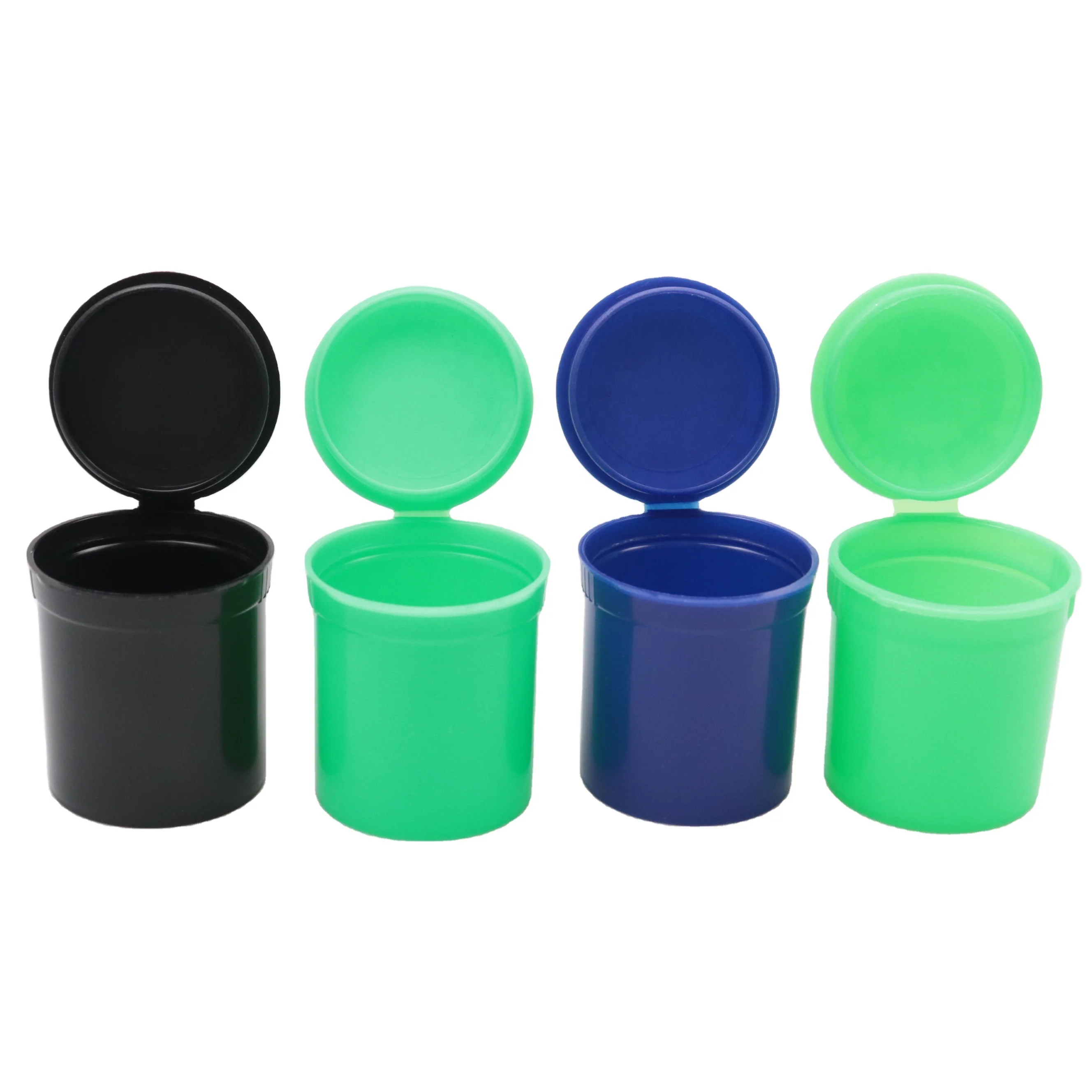30 60 90 120 Dram Pop Tops Plastic Food Grade Black White OEM ODM Child Resistant Colorful Pop Top Bottles