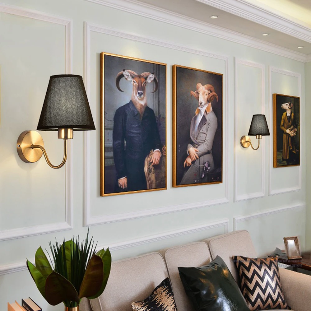 Led Lights Wall Lamps Vintage Style Interior Indoor Lighting Classic Modern Cone for Home Wall Sconce for Decoration Black