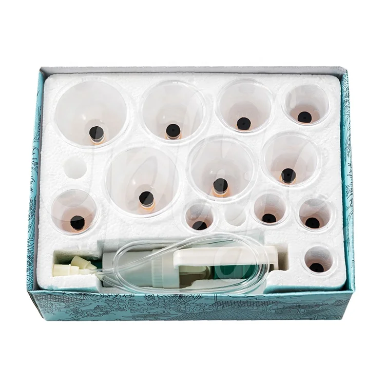 Most Popular 12pcs Cups Equipments Of Traditional Vacuum Cupping For Chinese Cupping Massage Set