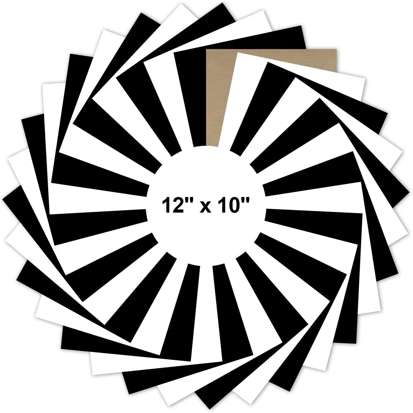 Nicapa Easy Weed Heat Transfer Vinyl Sheets for T-Shirt Clothing Craft 12'X 10' White and Black HTV Vinyl