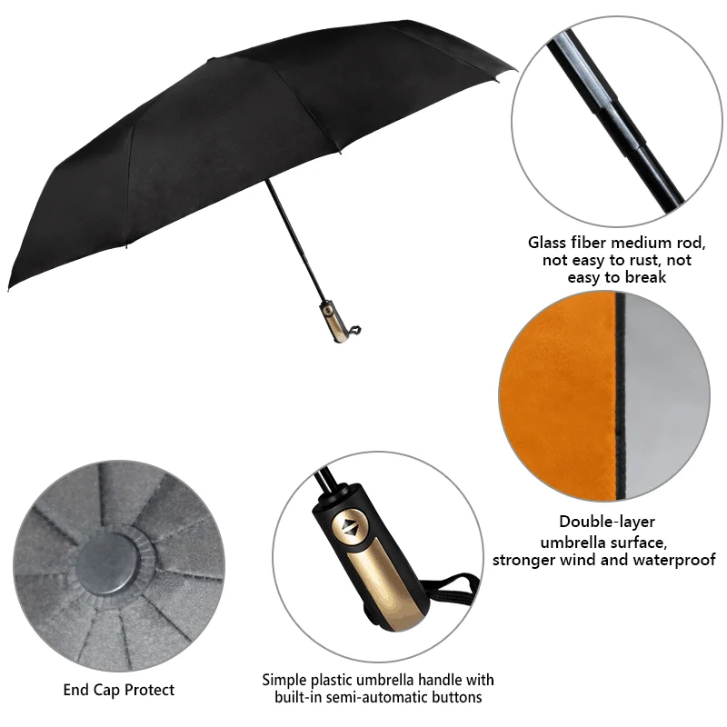 Best Selling Man Waterproof Luxury Umbrella High Quality Inverted Umbrella  Automatic Foldable Golf Umbrella For Sales