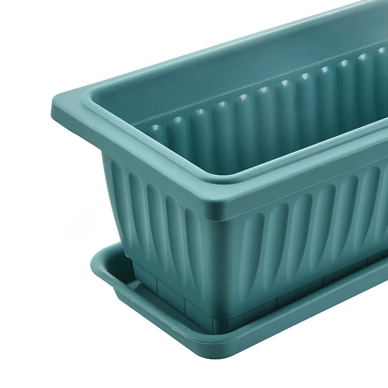 Home Decoration Balcony Garden Window Box Planter Troughs Brown Big Plastic Rectangular Pots For Plants