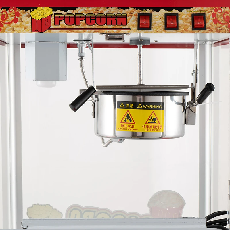 Popcorn Machine Cart with Vintage Movie Theater Commercial Popcorn Machine with Interior Light
