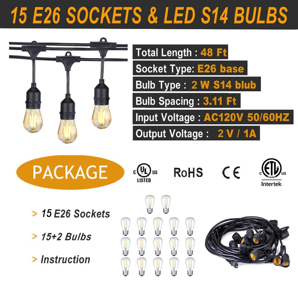 waterproof garden holiday Christmas ball string lights outdoor curtain lighting of copper wire led string light