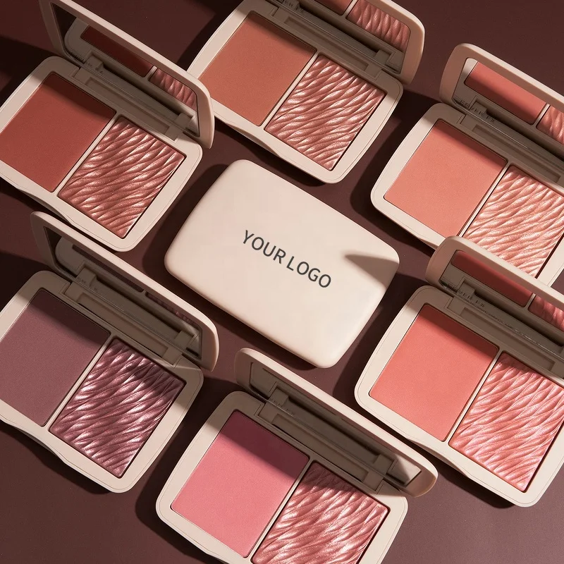 Custom Professional Blush Highlighter Blusher Palette Private Label Matte Shimmer Powder and Cream Blush Palette