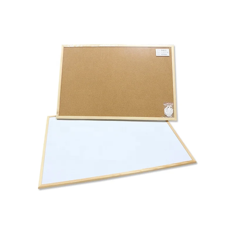
Wall-mounted office cork board notice bulletin board with wooden frame 
