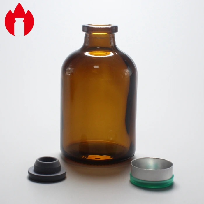 Aluminium cap 100 ml soda lime bottle glass vial with plug