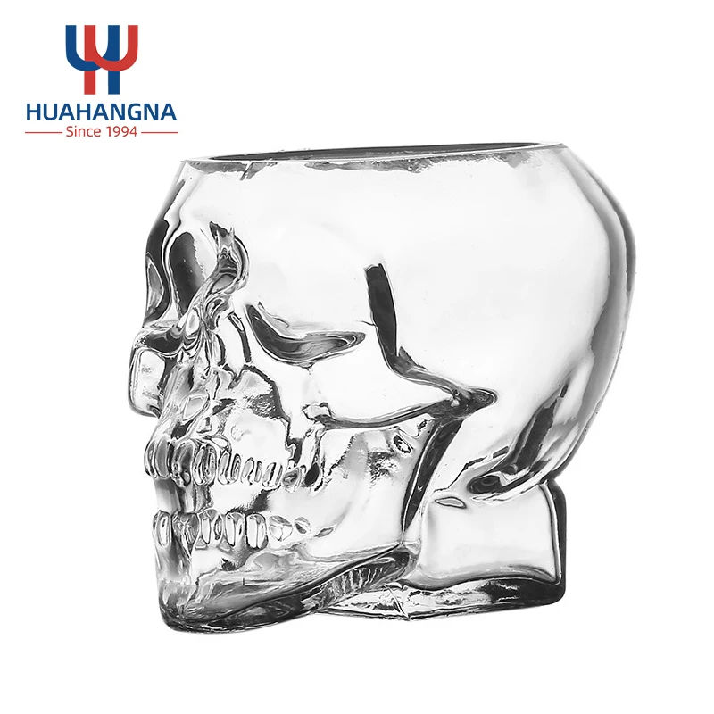 Cocktail Glasses Unique Custom Logo Sublimation Skull Shaped Crystal Clear Vodka Shot Glasses For Gift