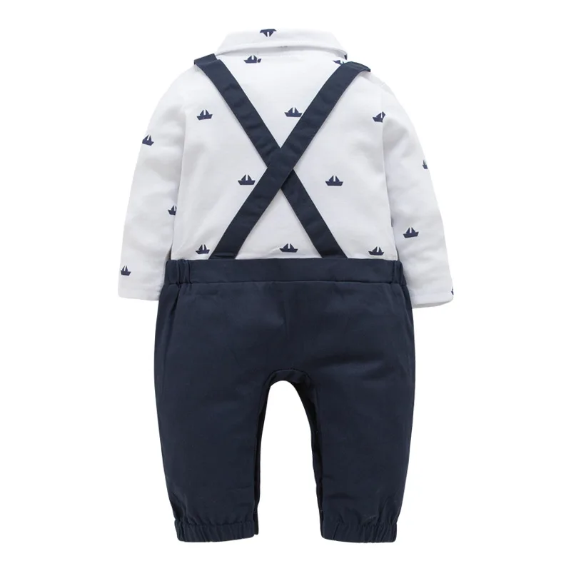 Newborn Baby boys gentle Clothing Set long sleeves cartoon printed shirt romper pants top + plaid vest suit outfits Clothes set