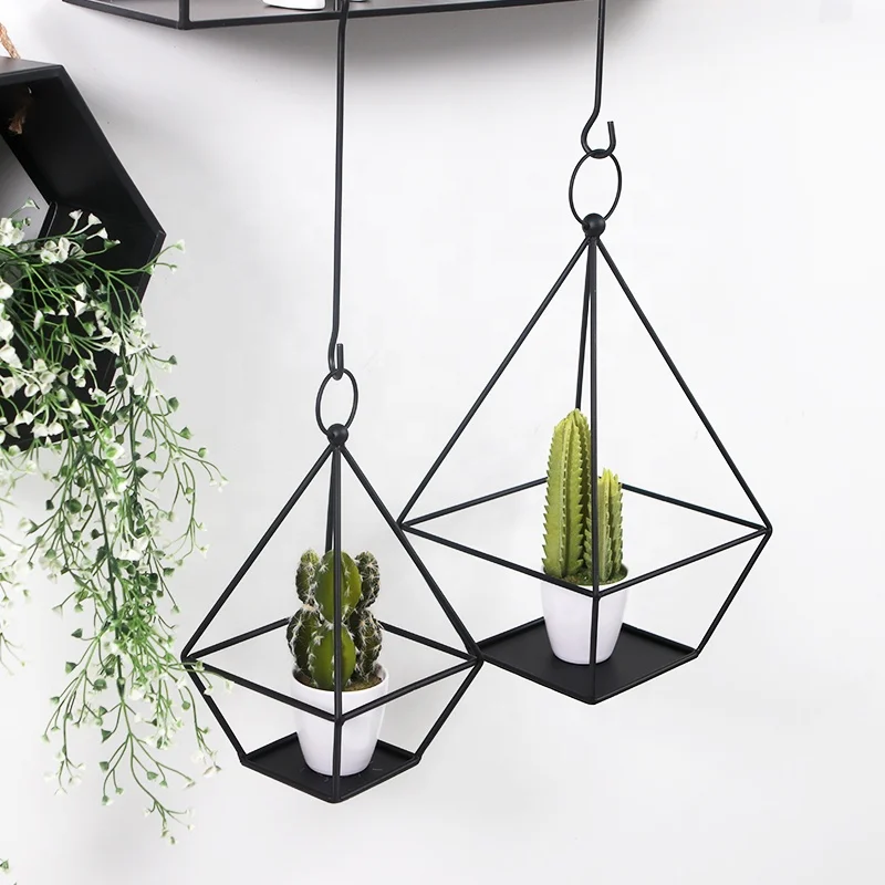 Fantastic Inspired Decorative Hanging Metal Planter Shelf Hanging Decor Home And Garden Wire Planter
