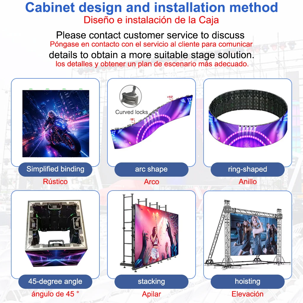 Outdoor P3.91 LED display IP65 Waterproof stage LED screen module P2.604 P2.976 P4.81 LED module 250*250mm In-stock inventory