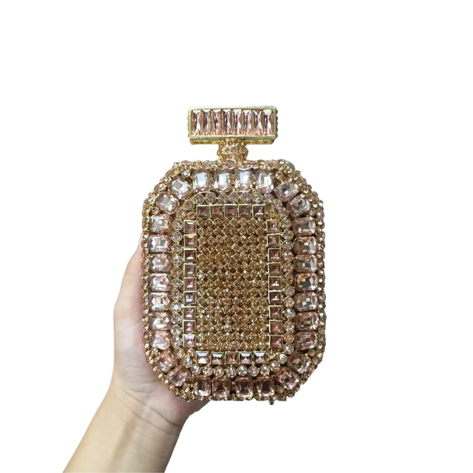 Perfume Shape Bottle Clutch Wedding Bridesmaids Evening Bag Luxury Gown Evening Crystal Party Diamond Rhinestone Purse for Women