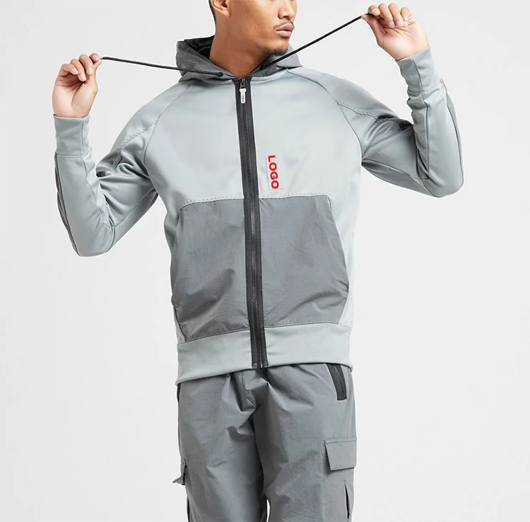 
Sports hoodie two color zipper hoodie mans fashion hoodies 