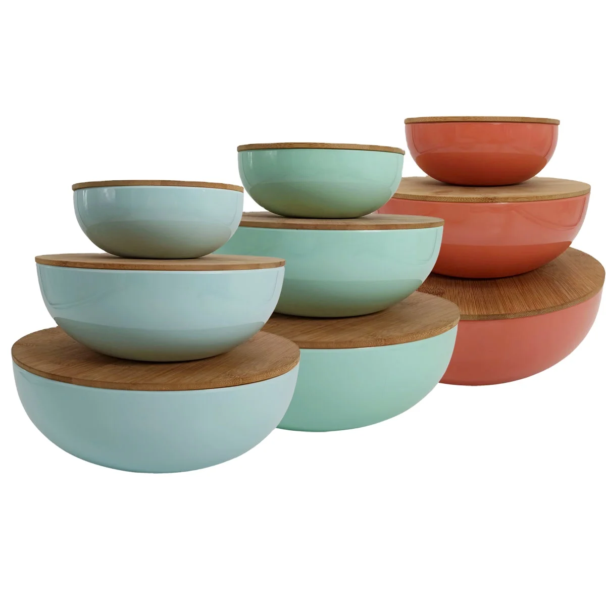 
Melamine mixing bowl with large capacity with a bamboo lid 