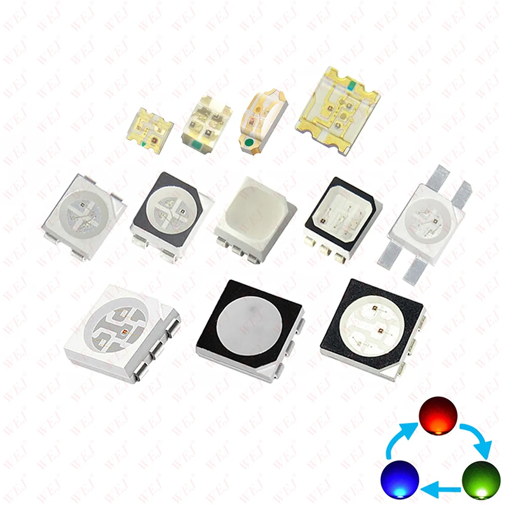 High output chips 0.1w 0.2w 0.5w Black face 2835 3030 5630 5730 0805 1206 Red Yellow SMD LED diode for lights