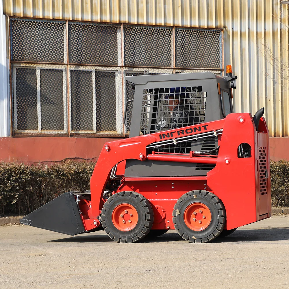 INFRONT closed cabin skid steer loader YF25 YF50 YF75 wheel track skid steer loader for sale