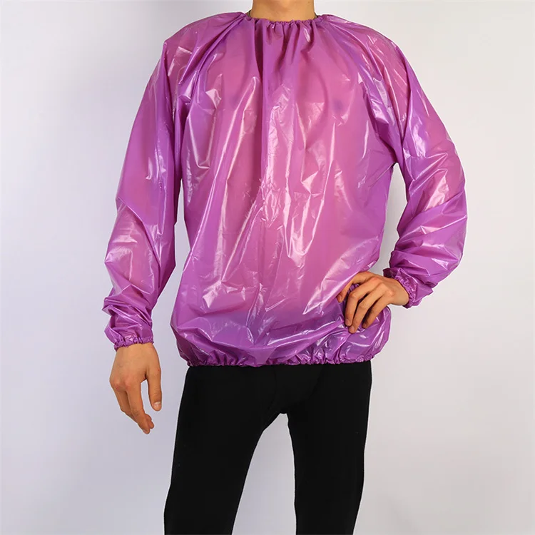 Custom PVC or EVA material Body Exercise Pvc Run Women Men Track Sweat Clothes Weight Loss TPU Sauna Suits