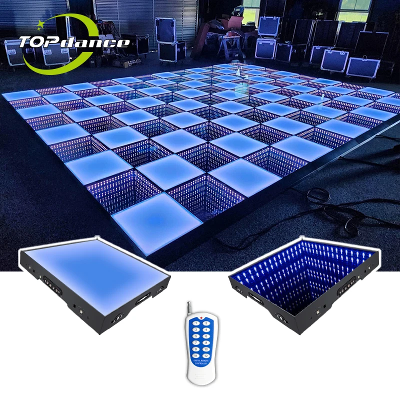 portable magnet 3d infinity mirror party stage light up led magnet dancing floor for dj disco night club