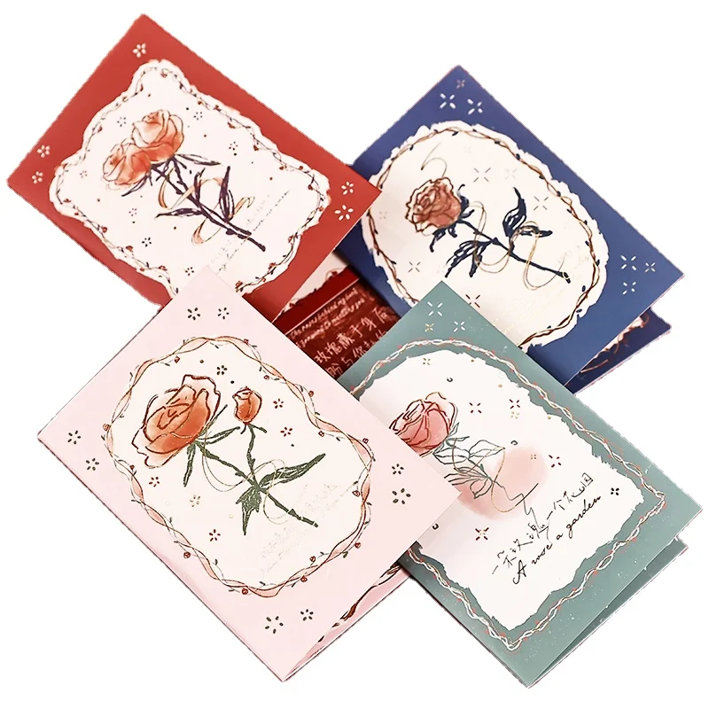 wholesale high quality card Rose girl three-dimensional card Flower Creative couple birthday gift cards