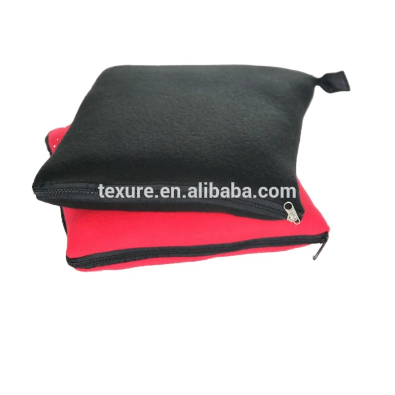 
Extra Soft Fleece Blanket Travel Pillow Blanket with Zipper bag 
