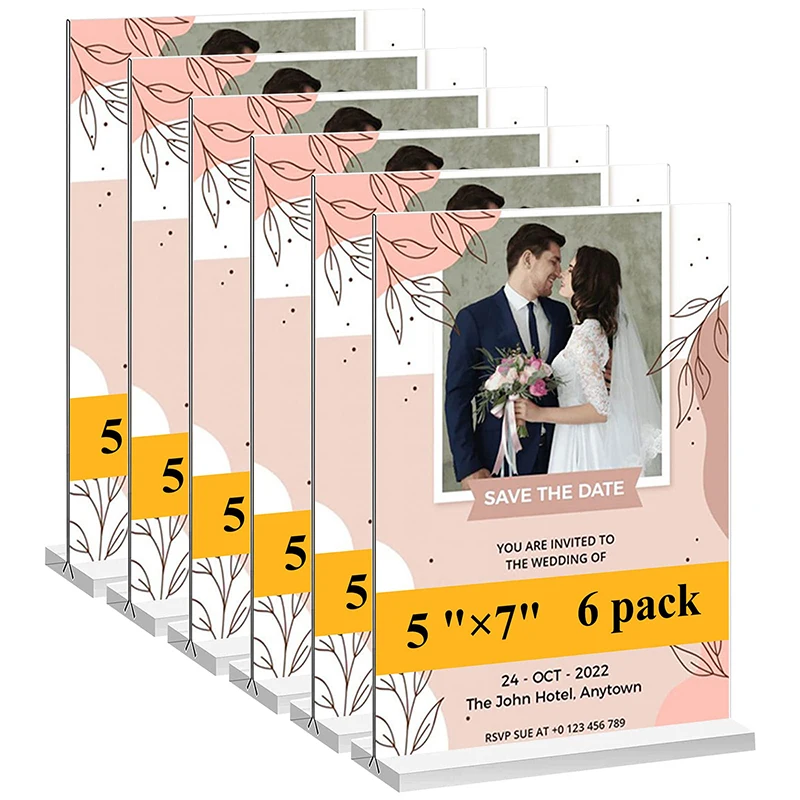 Table Top Menu Acrylic Display Stand Holder Table Number Standee Acrylic Sign Holder for Wedding