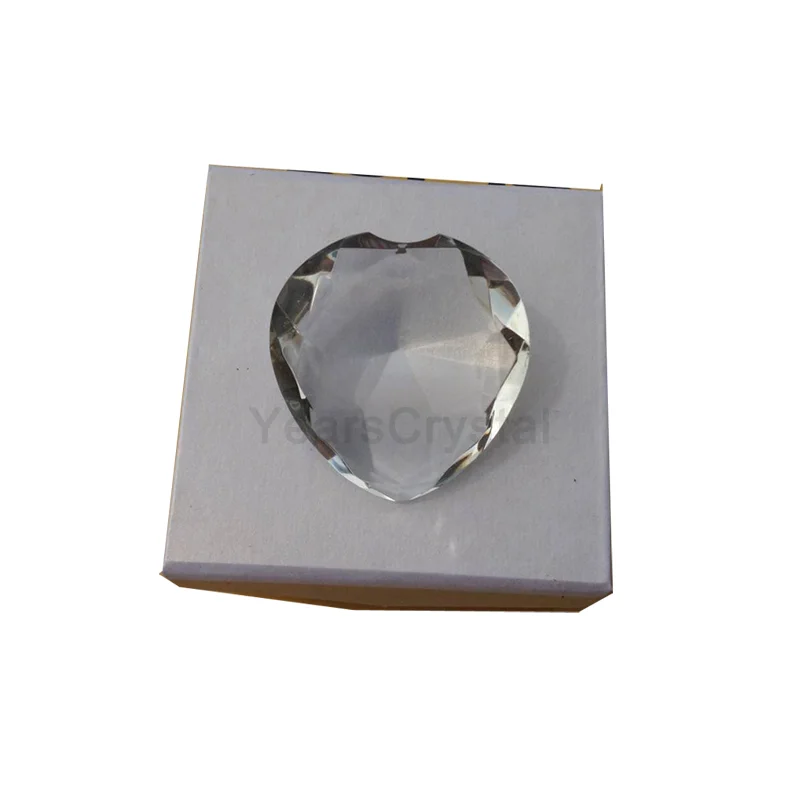 natural fancy decorative red heart glass crystal diamond for wedding gift