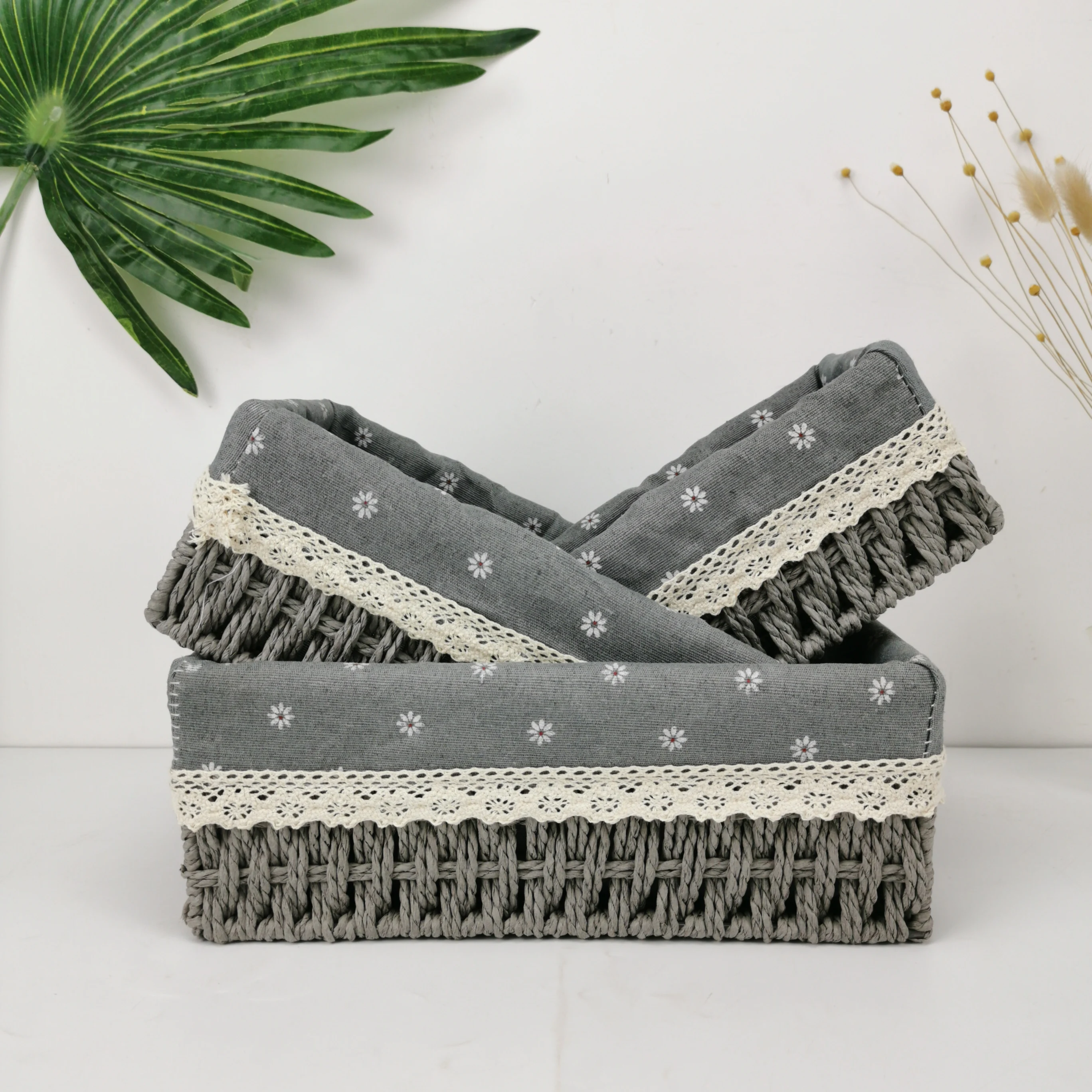 Home Decor Accessories Gift Basket Straw Woven Eco-friendly Basket Tray