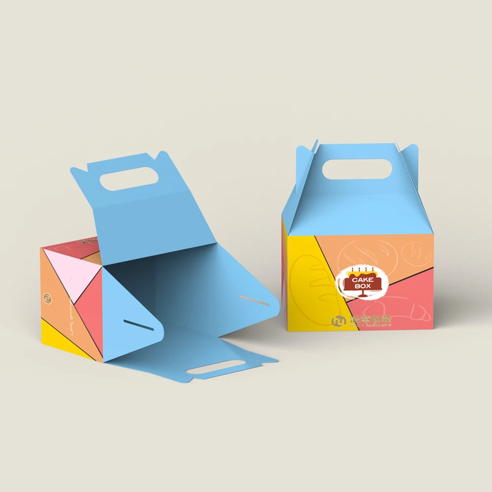 China Wholesale custom luxury swiss roll cake box package christmas cake box corrugated board paper tall cake box with handle