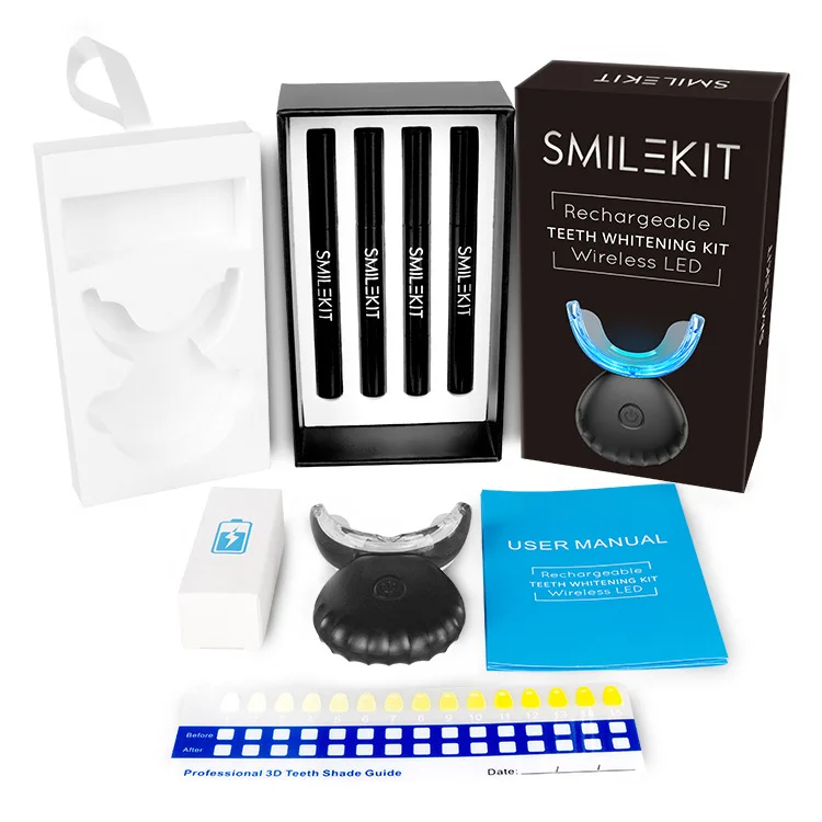 2024 Rechargeable Cordless Peroxide Free Red Blue Ray LED Light Wireless Teeth Whitening Kit  Teeth Whitening Machine